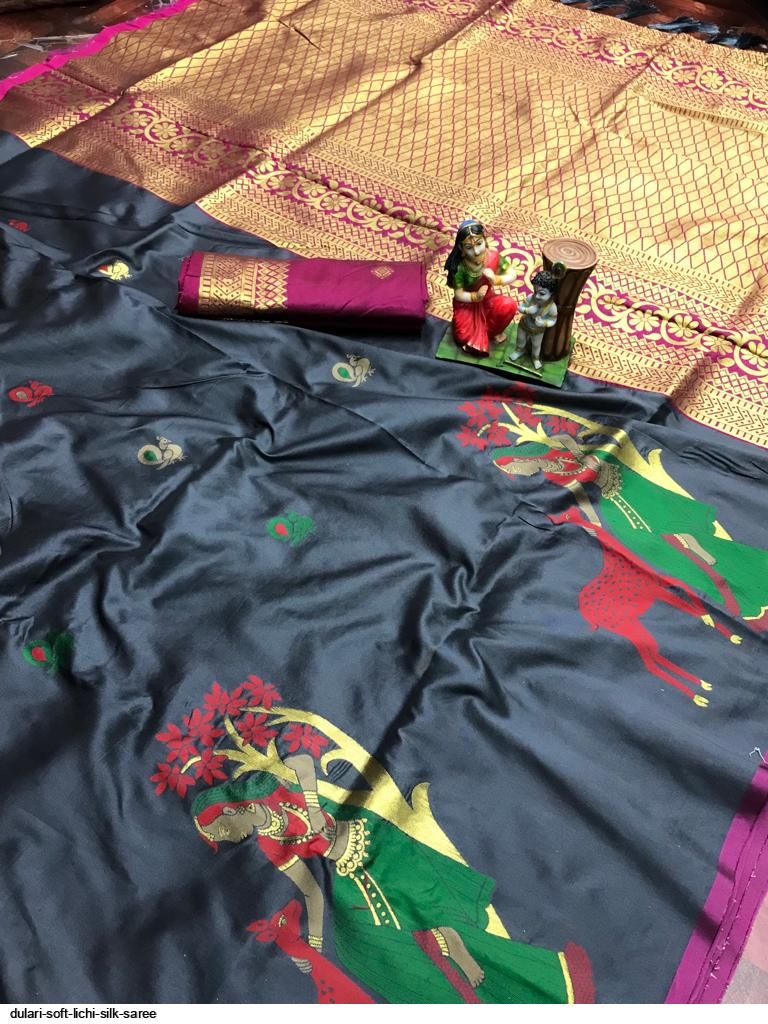 DULARI SOFT LICHI SILK SAREE A