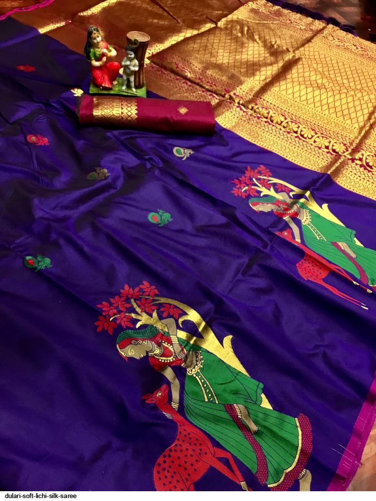 DULARI SOFT LICHI SILK SAREE D