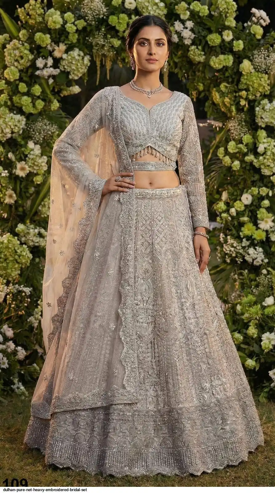 DULHAN PURE NET HEAVY EMBROIDERED BRIDAL SET 109