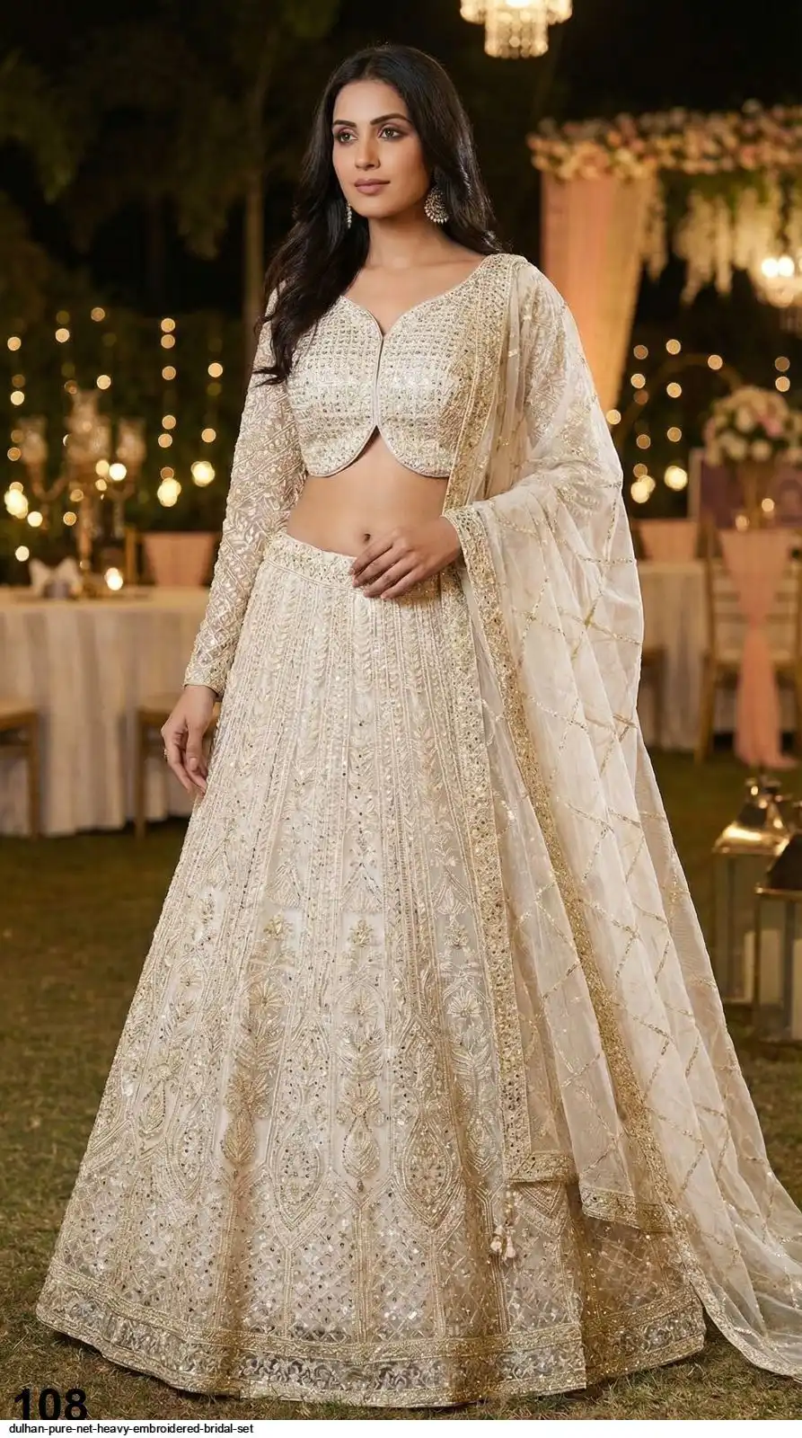DULHAN PURE NET HEAVY EMBROIDERED BRIDAL SET 108