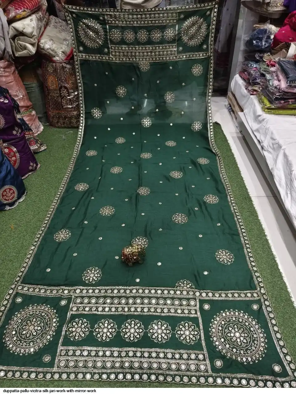 DUPPATTA PALLU VICITRA SILK JARI WORK WITH MIRROR WORK 3