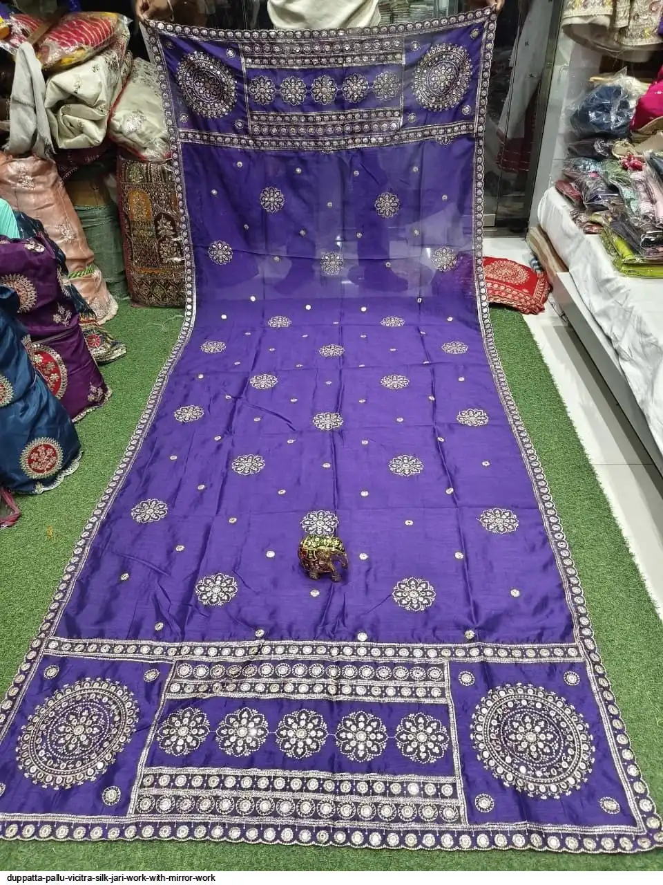 DUPPATTA PALLU VICITRA SILK JARI WORK WITH MIRROR WORK 4