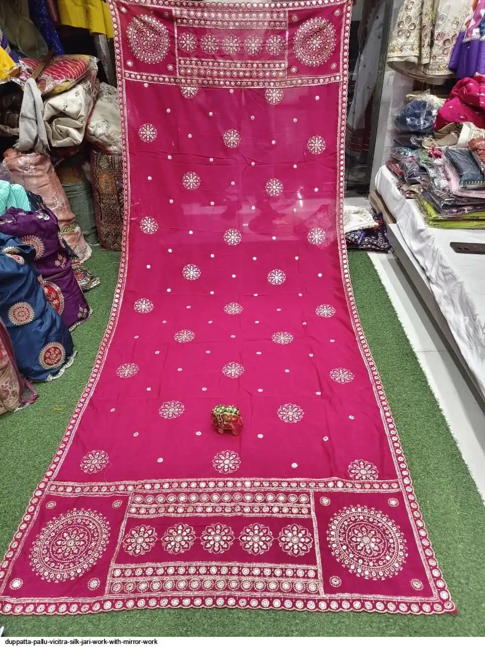 DUPPATTA PALLU VICITRA SILK JARI WORK WITH MIRROR WORK 5