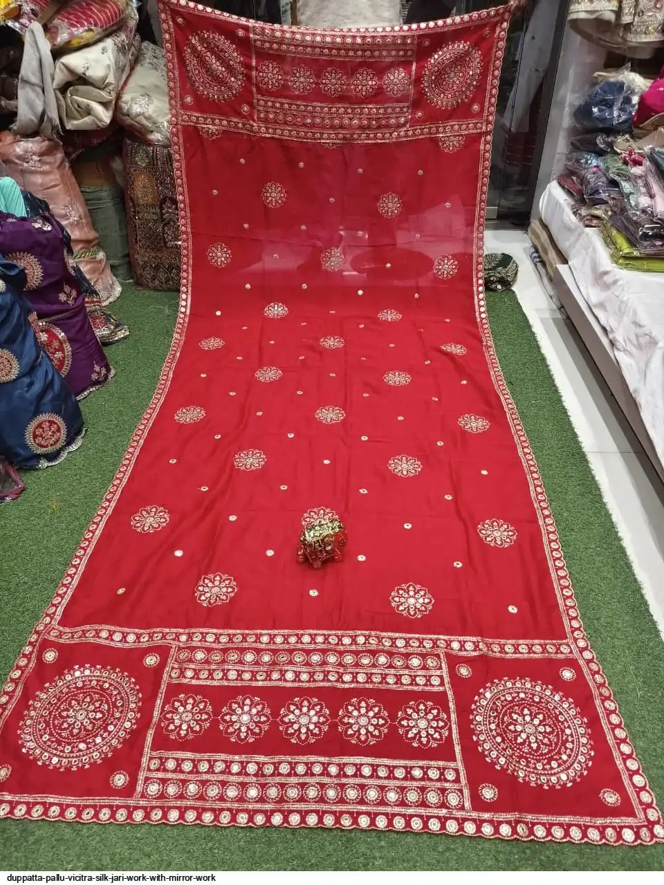 DUPPATTA PALLU VICITRA SILK JARI WORK WITH MIRROR WORK 8