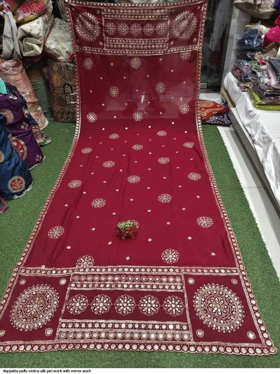 DUPPATTA PALLU VICITRA SILK JARI WORK WITH MIRROR WORK 6