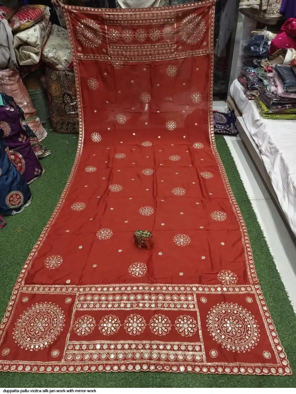 DUPPATTA PALLU VICITRA SILK JARI WORK WITH MIRROR WORK 7