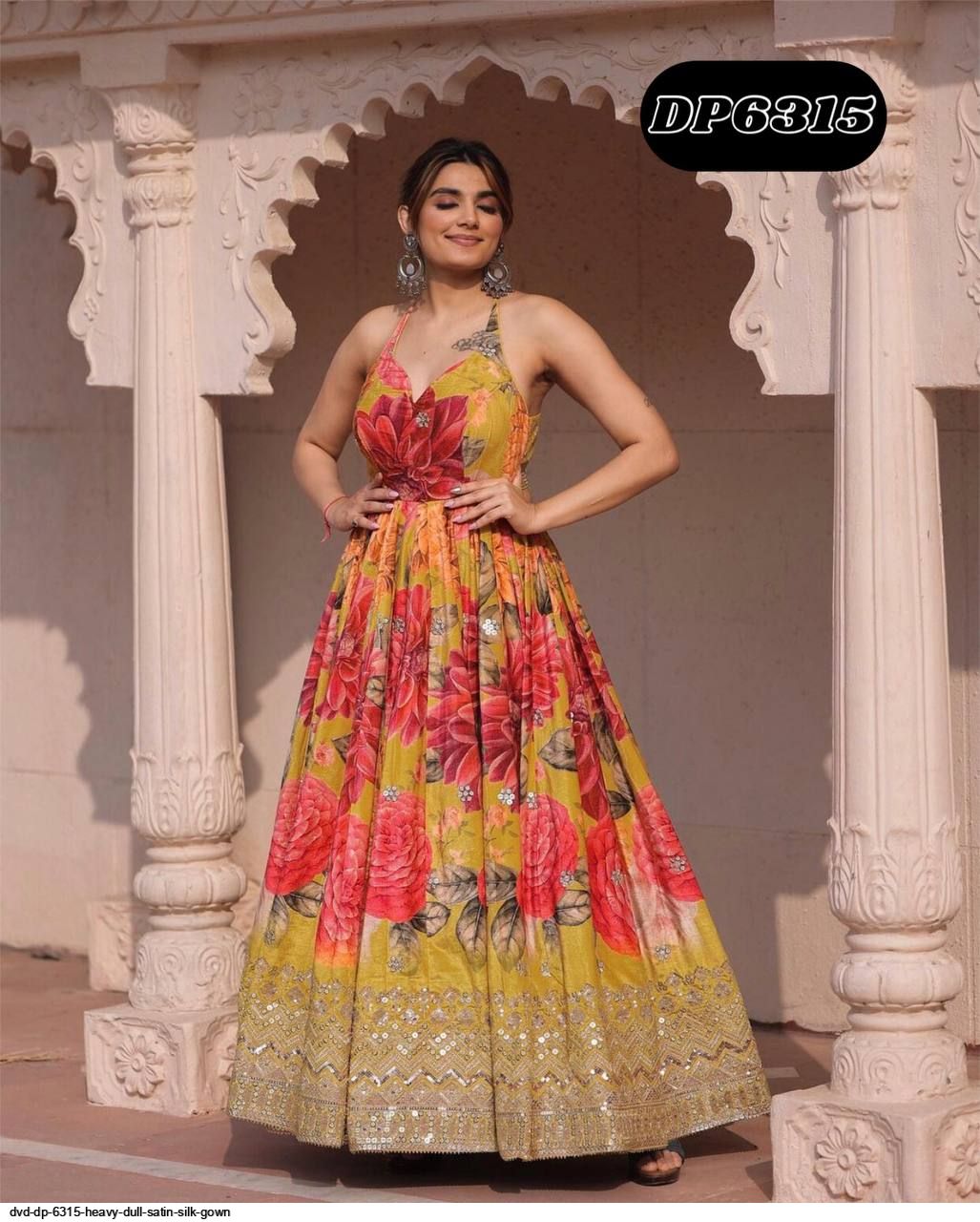 DVD DP 6315 HEAVY DULL SATIN SILK GOWN