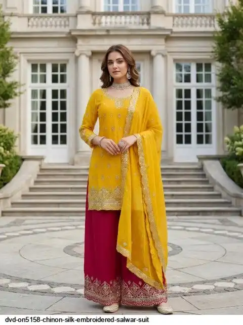 DVD ON5158 CHINNON SILK EMBROIDERED SALWAR SUIT B