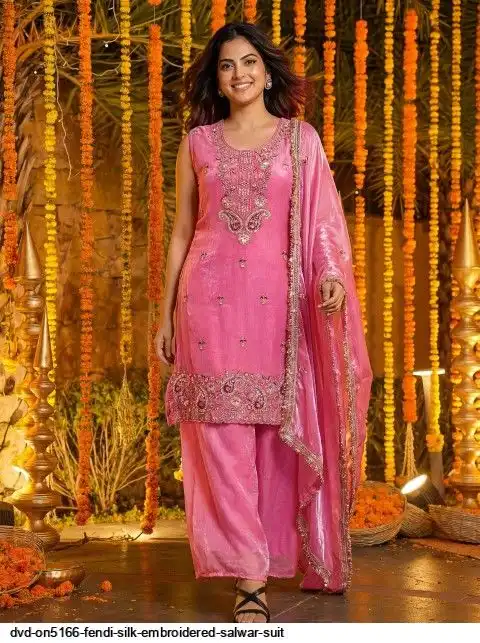DVD ON5166 FENDI SILK EMBROIDERED SALWAR SUIT A