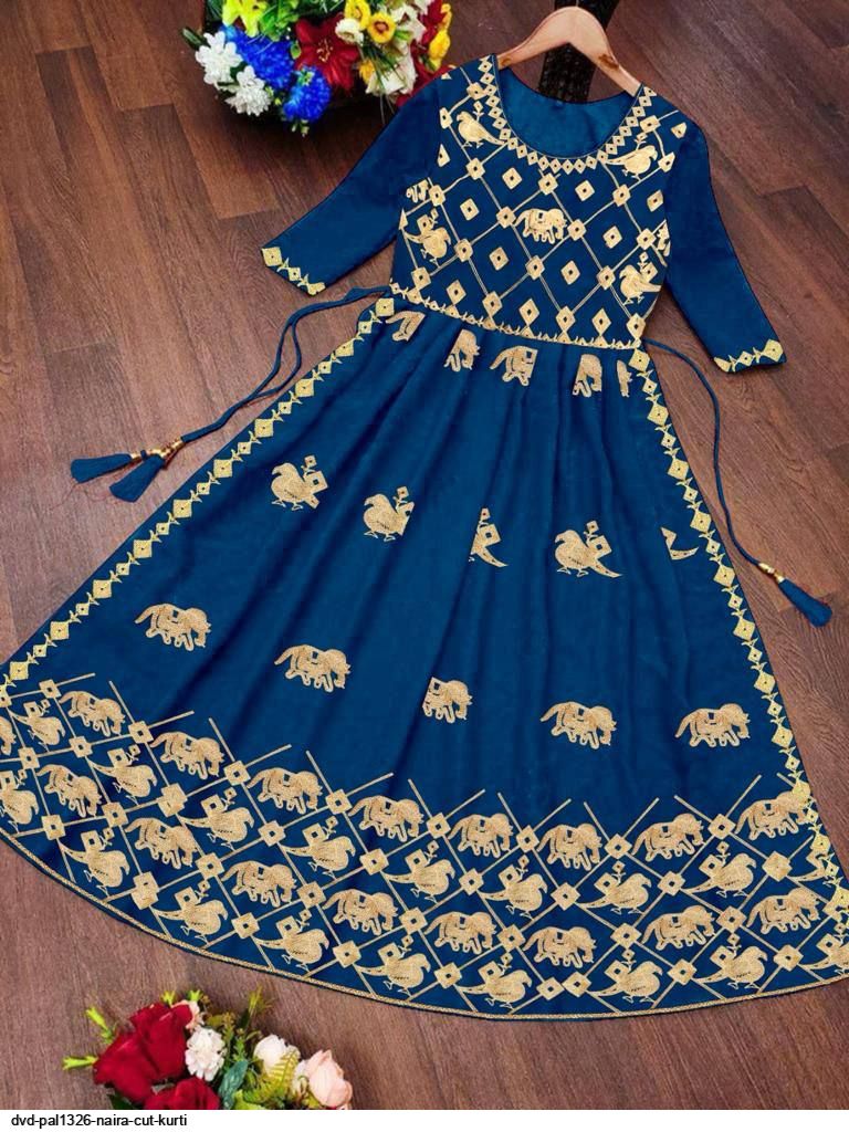 Beautiful 3 piece Blue Nyra Cut Salwar Kameez with Duppatta, Indian De –  azrakhkurtis