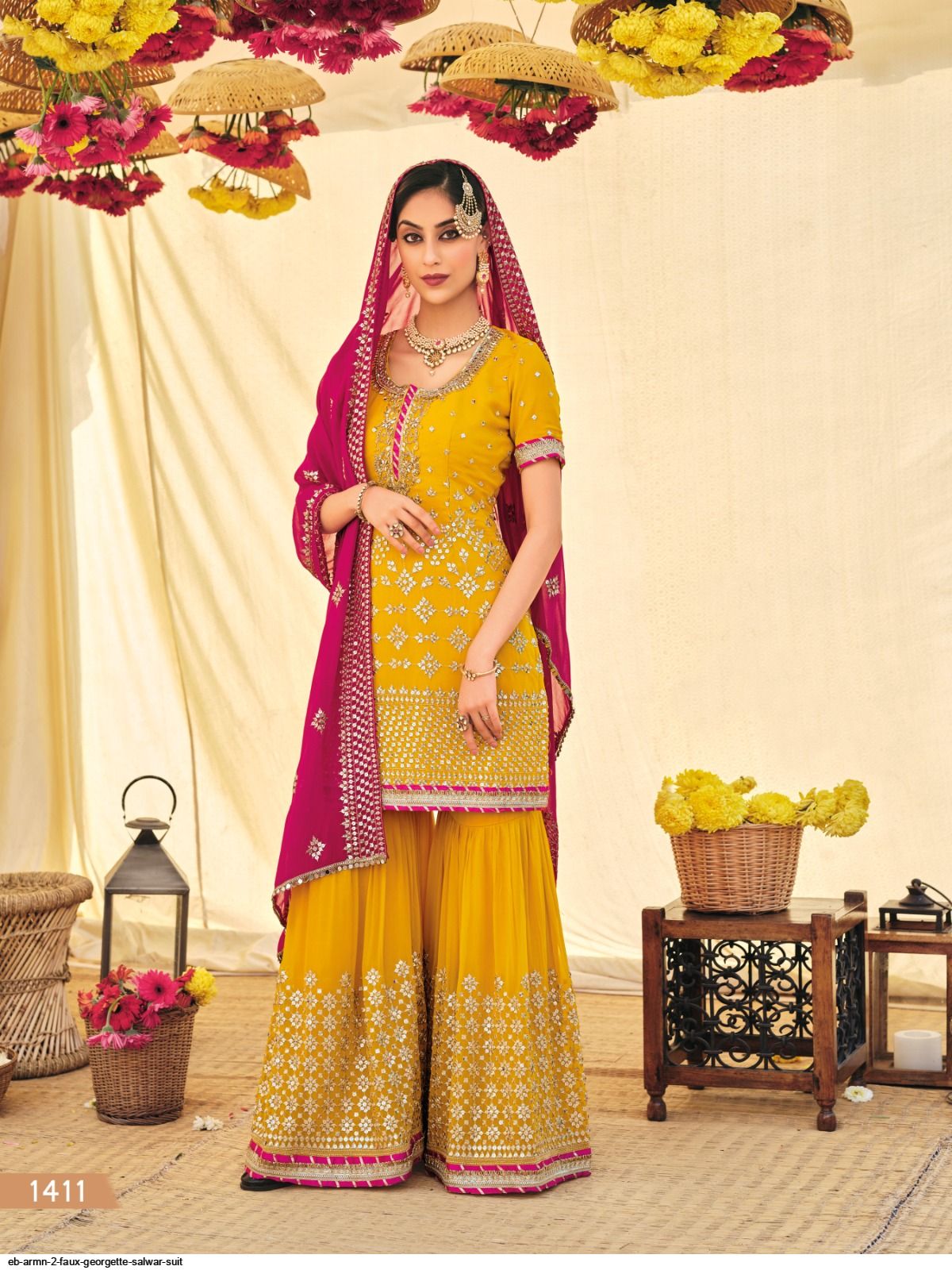 EB ARMN 2 FAUX GEORGETTE SALWAR SUIT