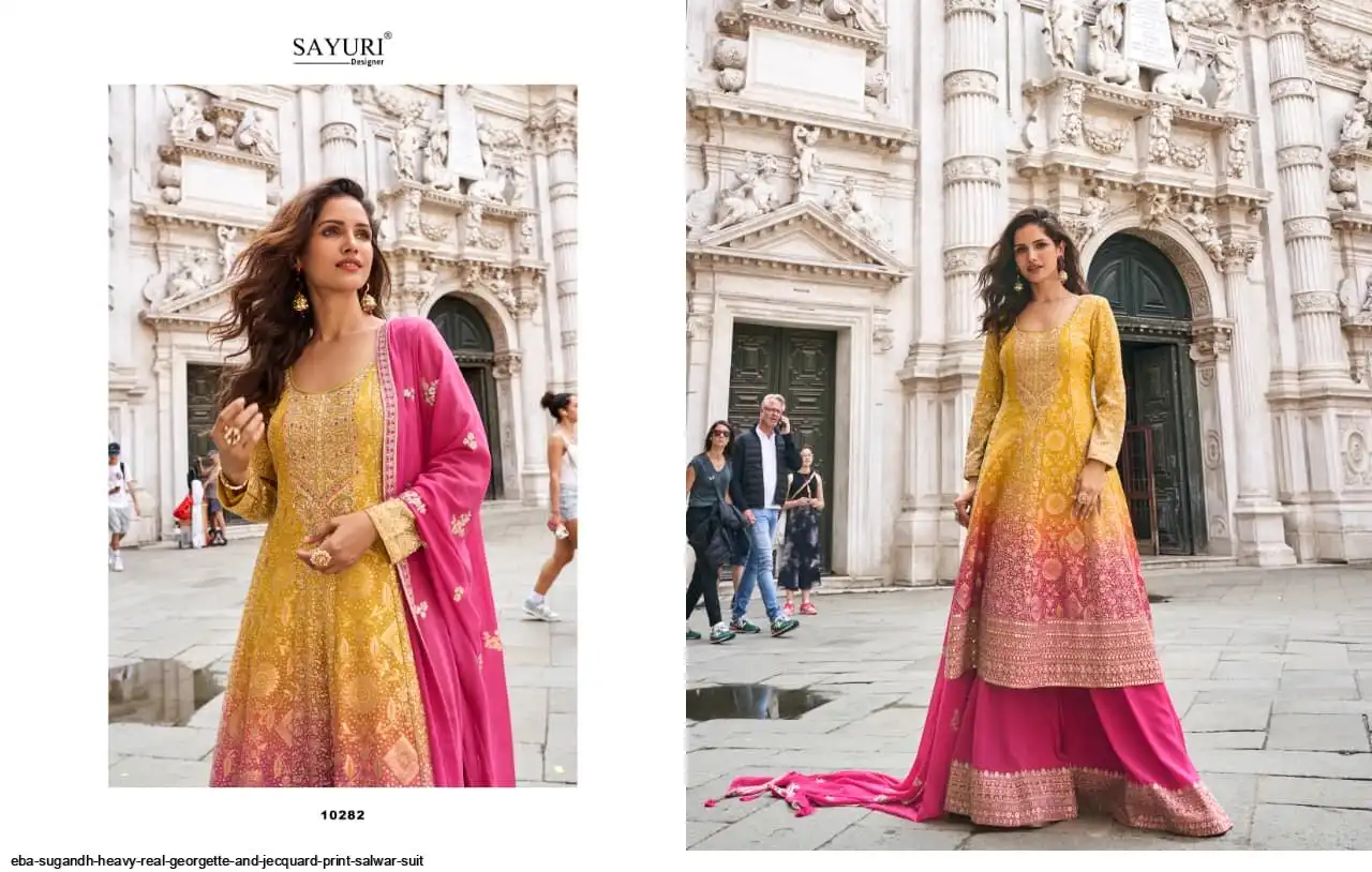 EBA SUGANDH HEAVY REAL GEORGETTE AND JECQUARD PRINT SALWAR SUIT 10282