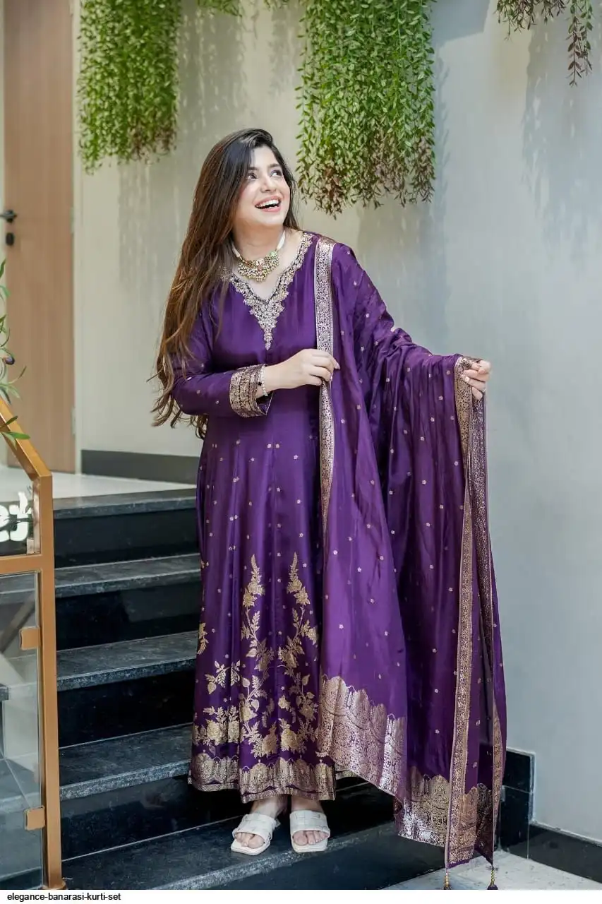 ELEGANCE BANARASI KURTI SET B