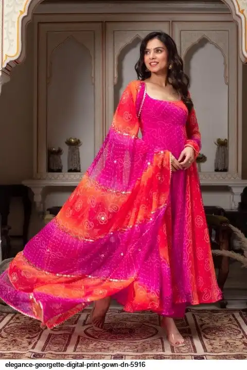 ELEGANCE GEORGETTE DIGITAL PRINT GOWN DN 5916 B