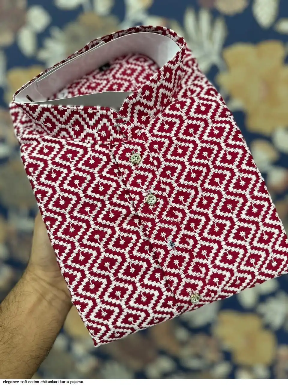 ELEGANCE SOFT COTTON CHIKANKARI KURTA PAJAMA D