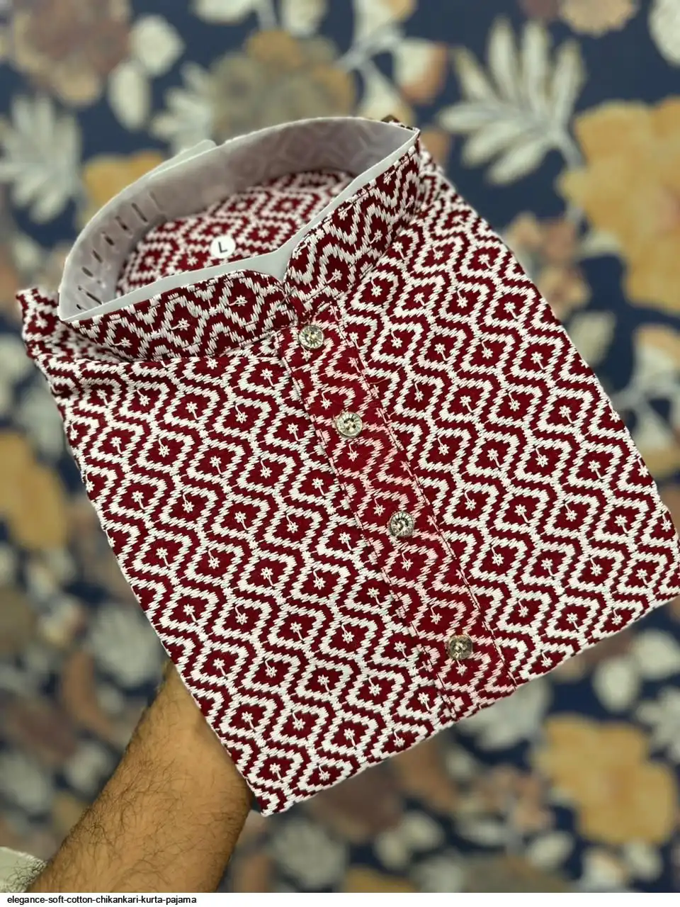 ELEGANCE SOFT COTTON CHIKANKARI KURTA PAJAMA G