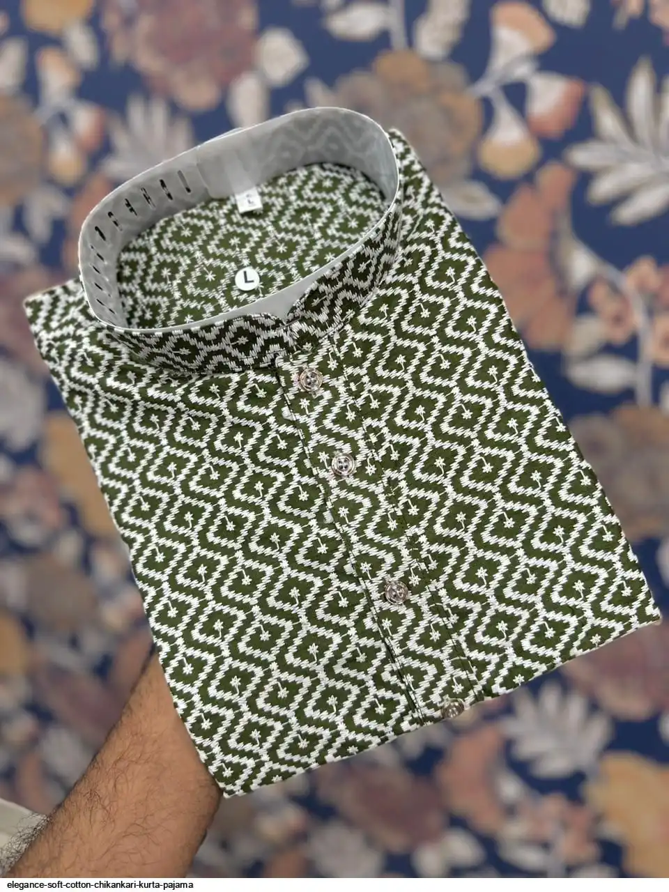 ELEGANCE SOFT COTTON CHIKANKARI KURTA PAJAMA B