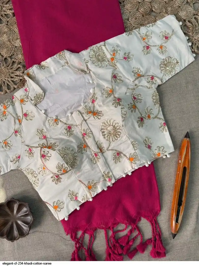 ELEGANT CF 234 KHADI COTTON SAREE I