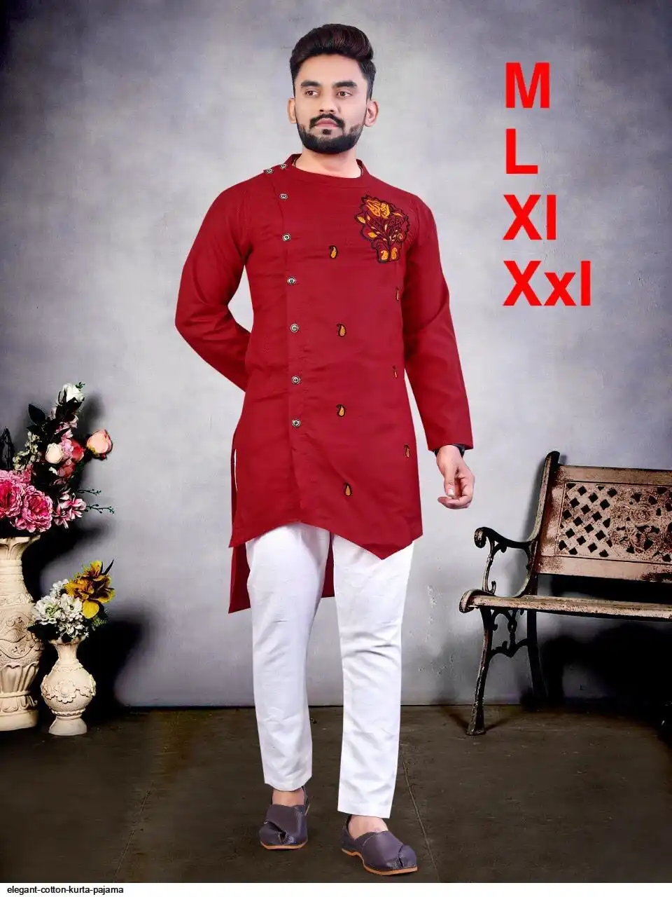 ELEGANT COTTON KURTA PAJAMA H