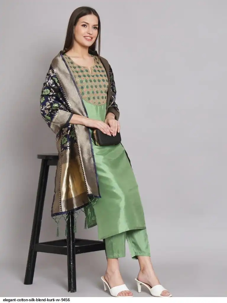 ELEGANT COTTON SILK BLEND KURTI VV 9456
