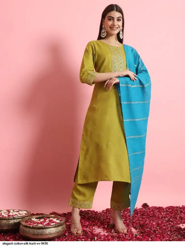 ELEGANT COTTON SILK KURTI VV 9495