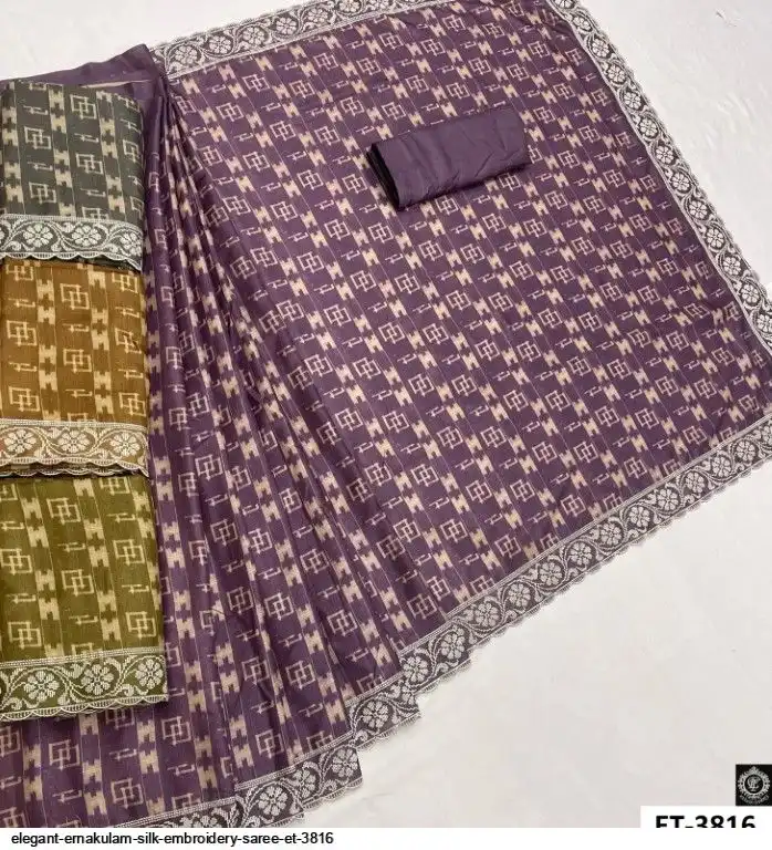 ELEGANT ERNAKULAM SILK EMBROIDERY SAREE ET 3816
