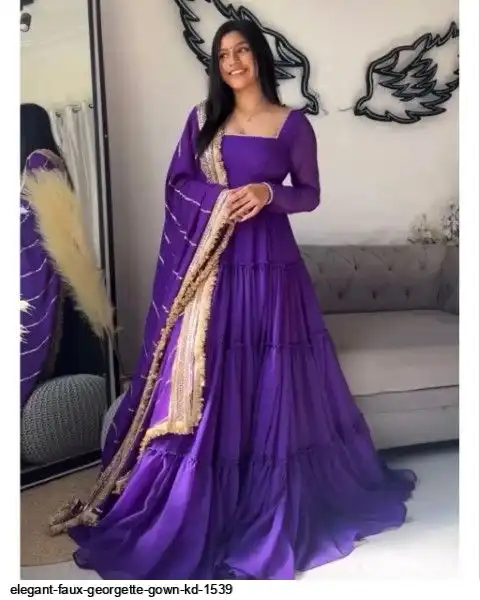 ELEGANT FAUX GEORGETTE GOWN KD 1539 B