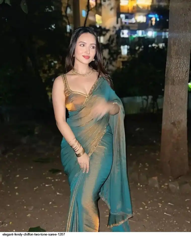 ELEGANT FENDY CHIFFON TWO TONE SAREE 1207