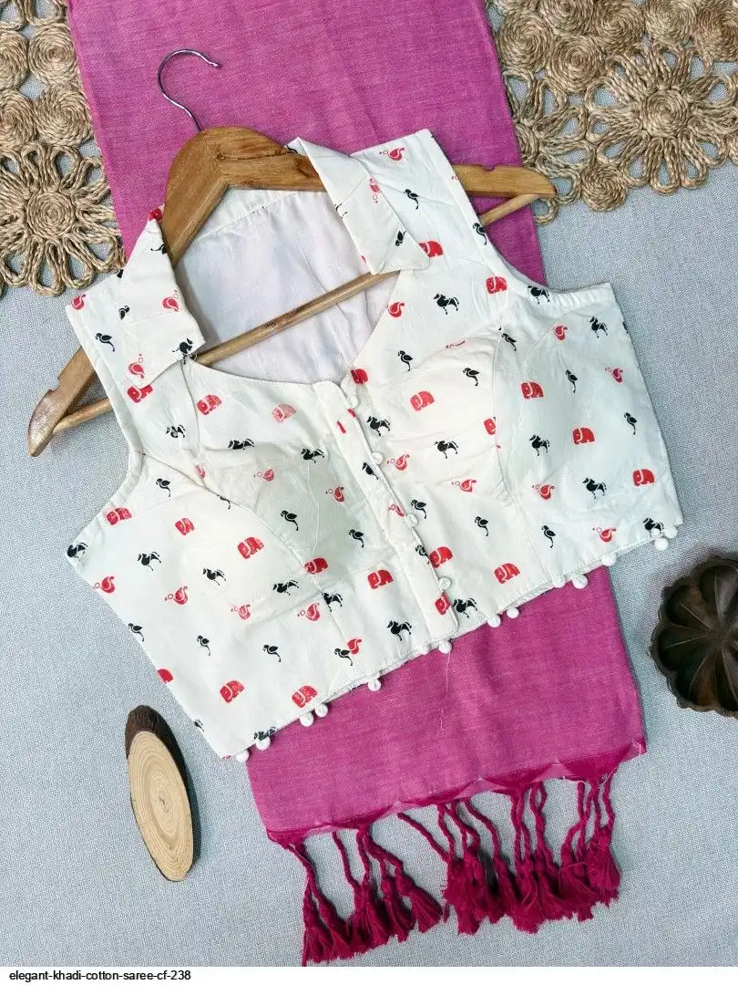 ELEGANT KHADI COTTON SAREE CF 238 9