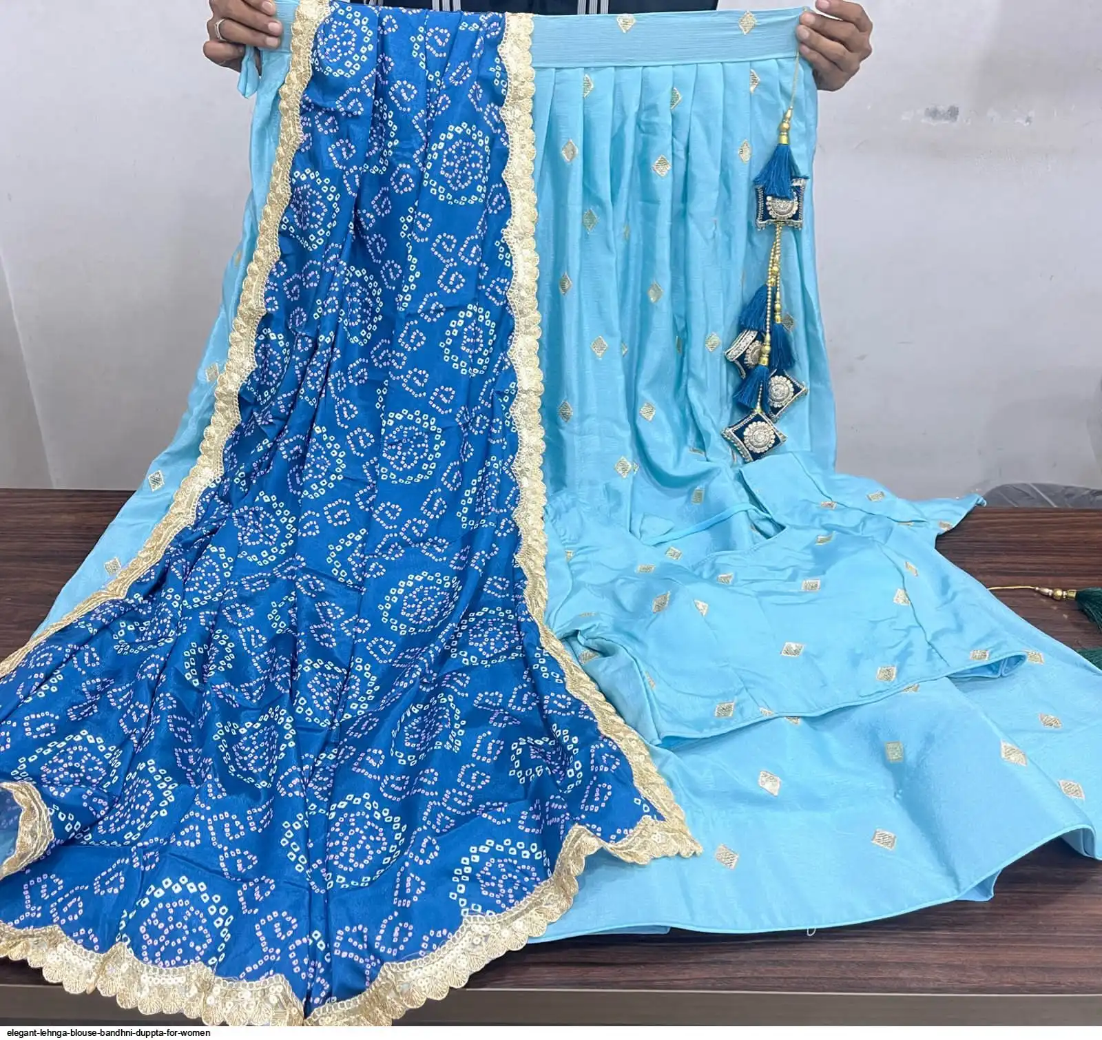 ELEGANT LEHNGA BLOUSE BANDHNI DUPPTA FOR WOMEN 3