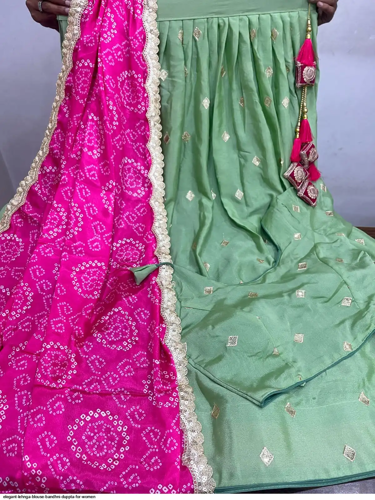 ELEGANT LEHNGA BLOUSE BANDHNI DUPPTA FOR WOMEN 4