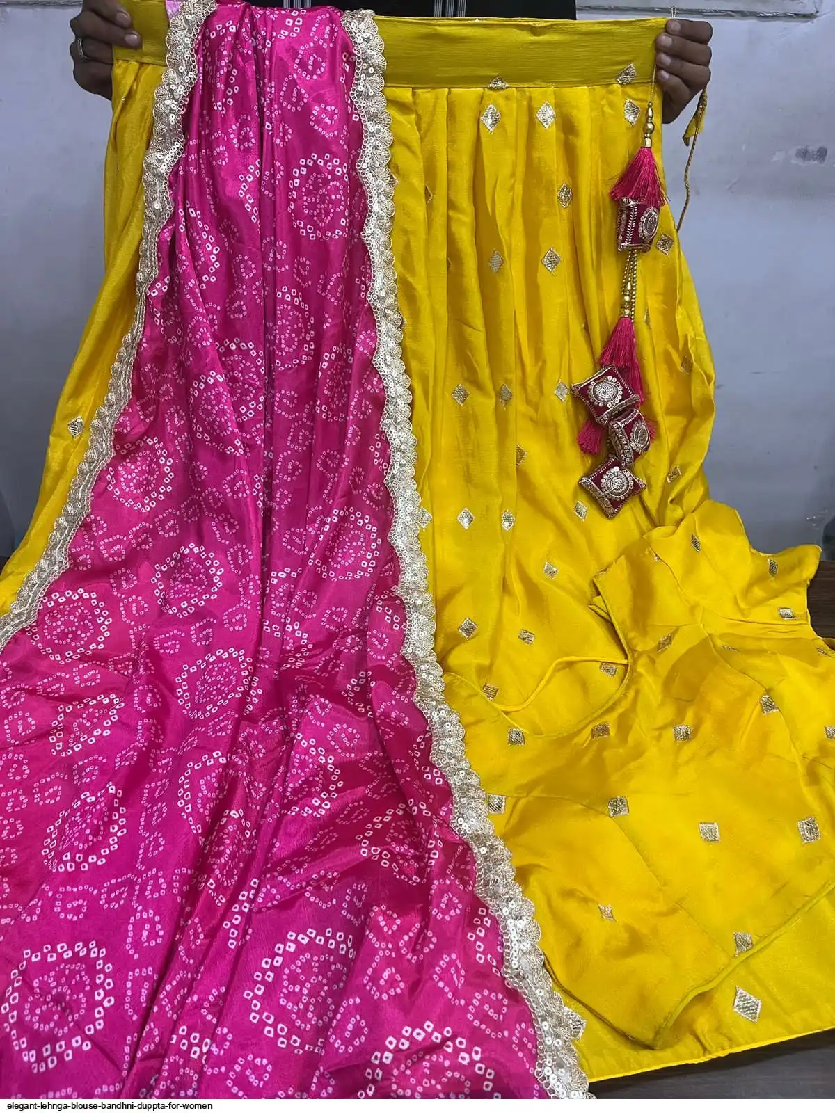 ELEGANT LEHNGA BLOUSE BANDHNI DUPPTA FOR WOMEN 5