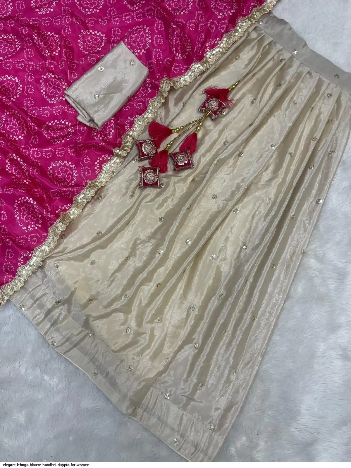 ELEGANT LEHNGA BLOUSE BANDHNI DUPPTA FOR WOMEN 6