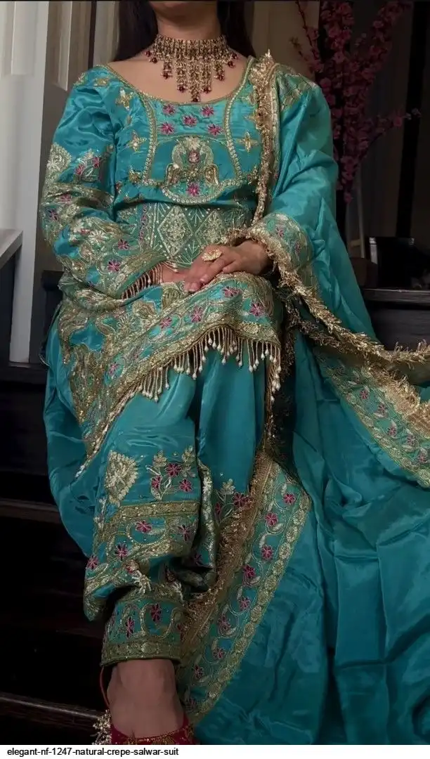 ELEGANT NF 1247 NATURAL CREPE SALWAR SUIT B