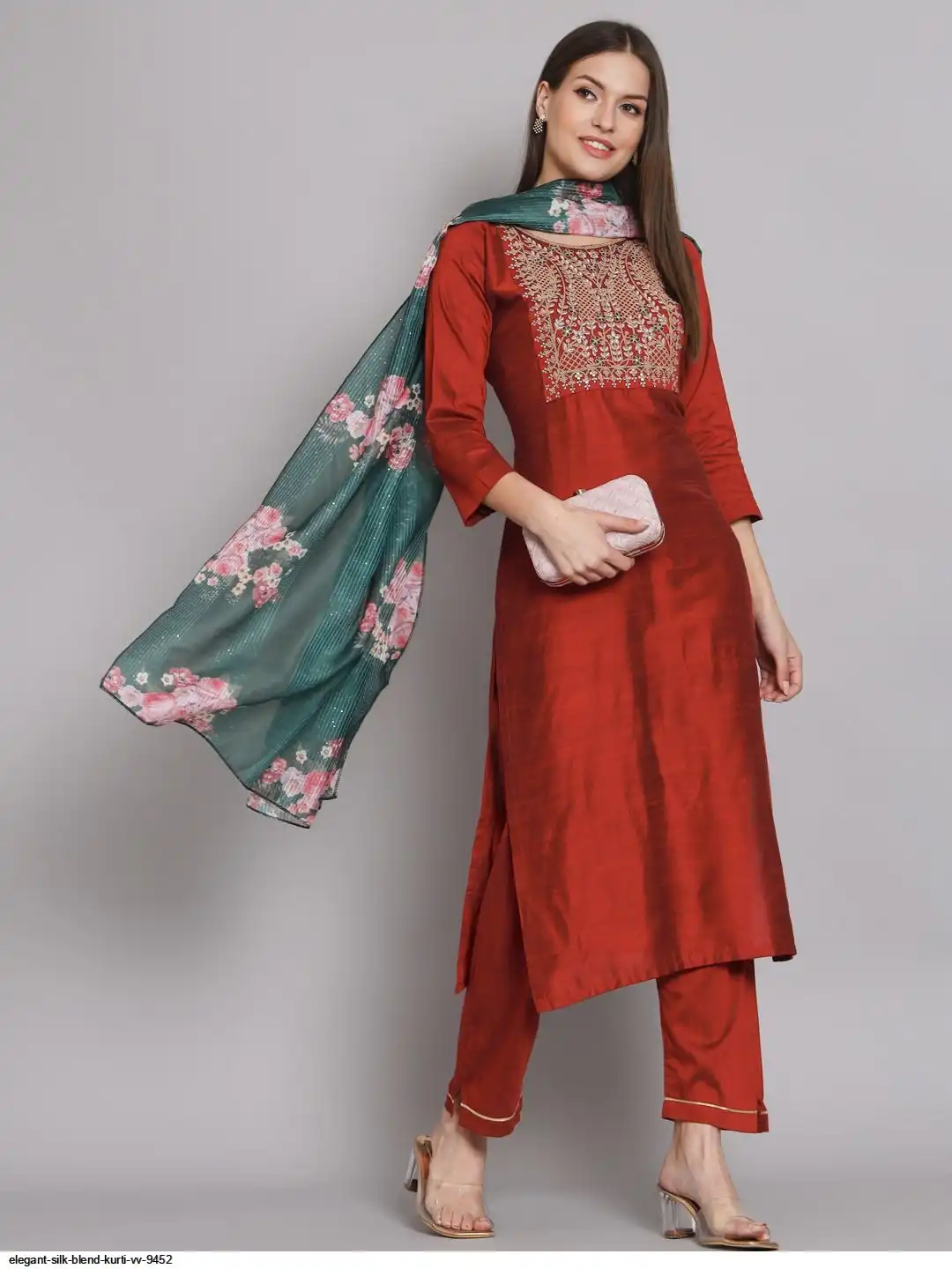 ELEGANT SILK BLEND KURTI VV 9452