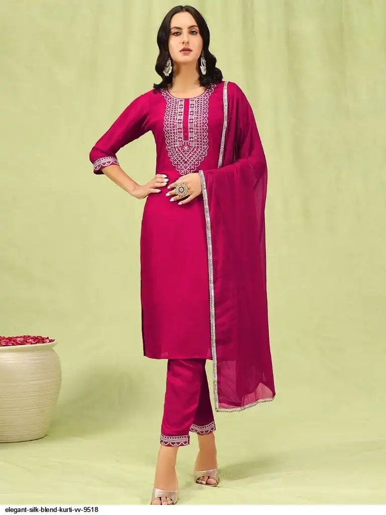 ELEGANT SILK BLEND KURTI VV 9518