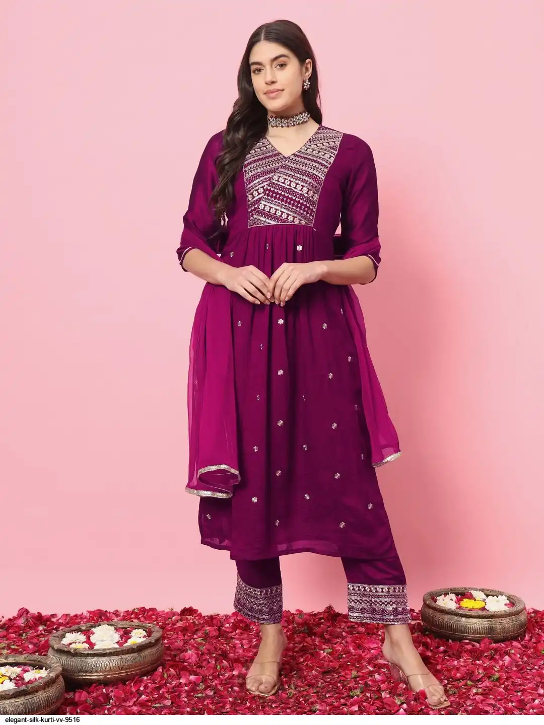 ELEGANT SILK KURTI VV 9516