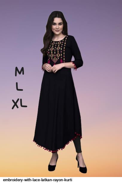 Buy AMIBUOYANT Womens Cotton Block Printed Angrakha style with side latkan  Kurti With block printed pant and dupatta at Amazonin