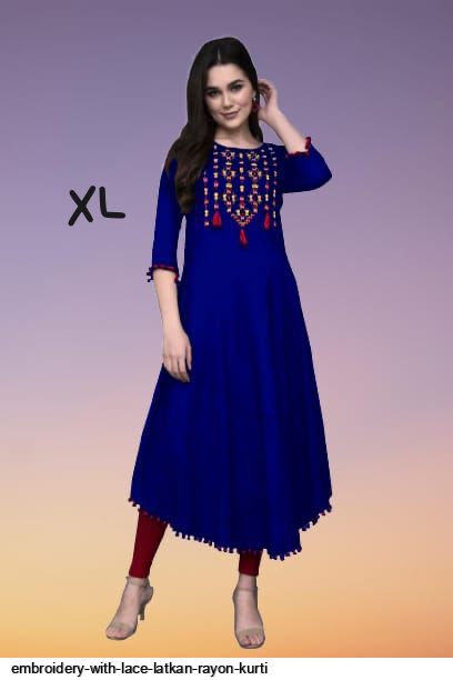 White printed 34th sleeve cotton Anarkali kurta with side latkan  Nayo  Clothing
