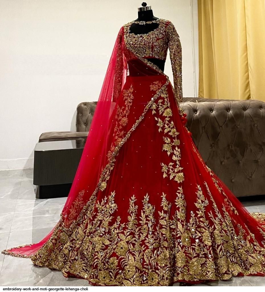 Beautiful Raw Silk Lehenga-Choli. Embellished with beautiful embroidery work.  Floral design with s… | Rajputi dress, Designer bridal lehenga, Trendy  blouse designs