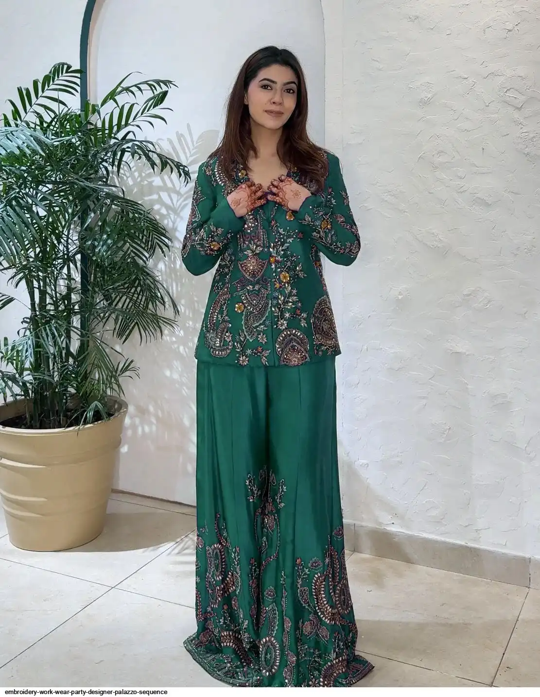 EMBROIDERY WORK WEAR PARTY DESIGNER PALAZZO SEQUENCE 3