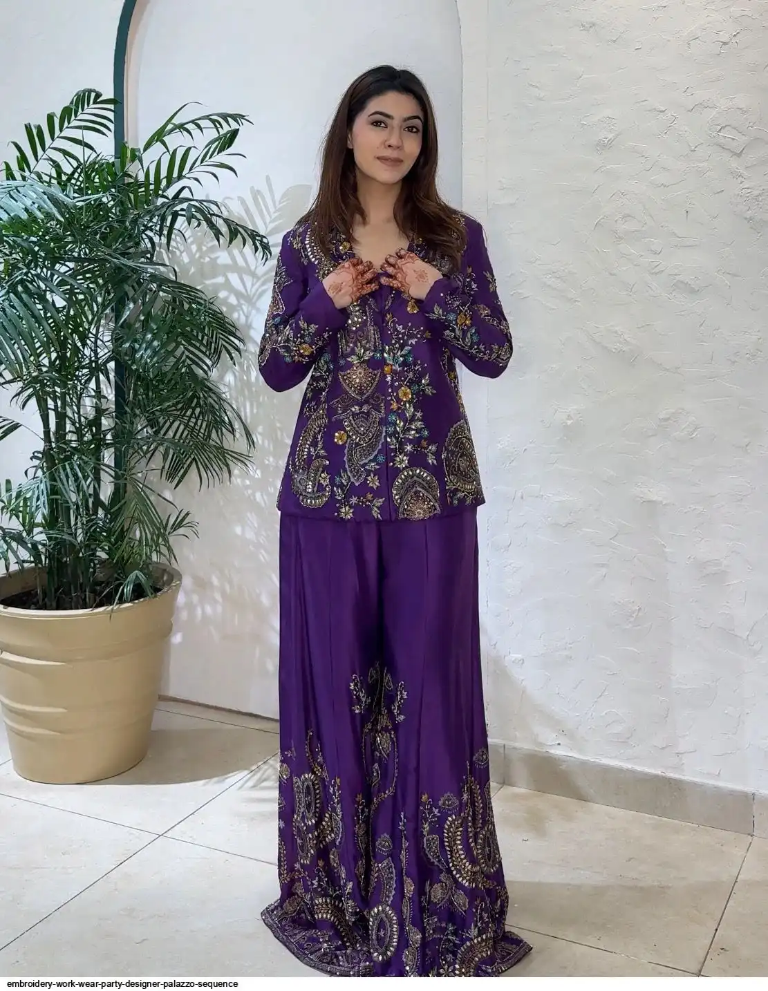 EMBROIDERY WORK WEAR PARTY DESIGNER PALAZZO SEQUENCE 2