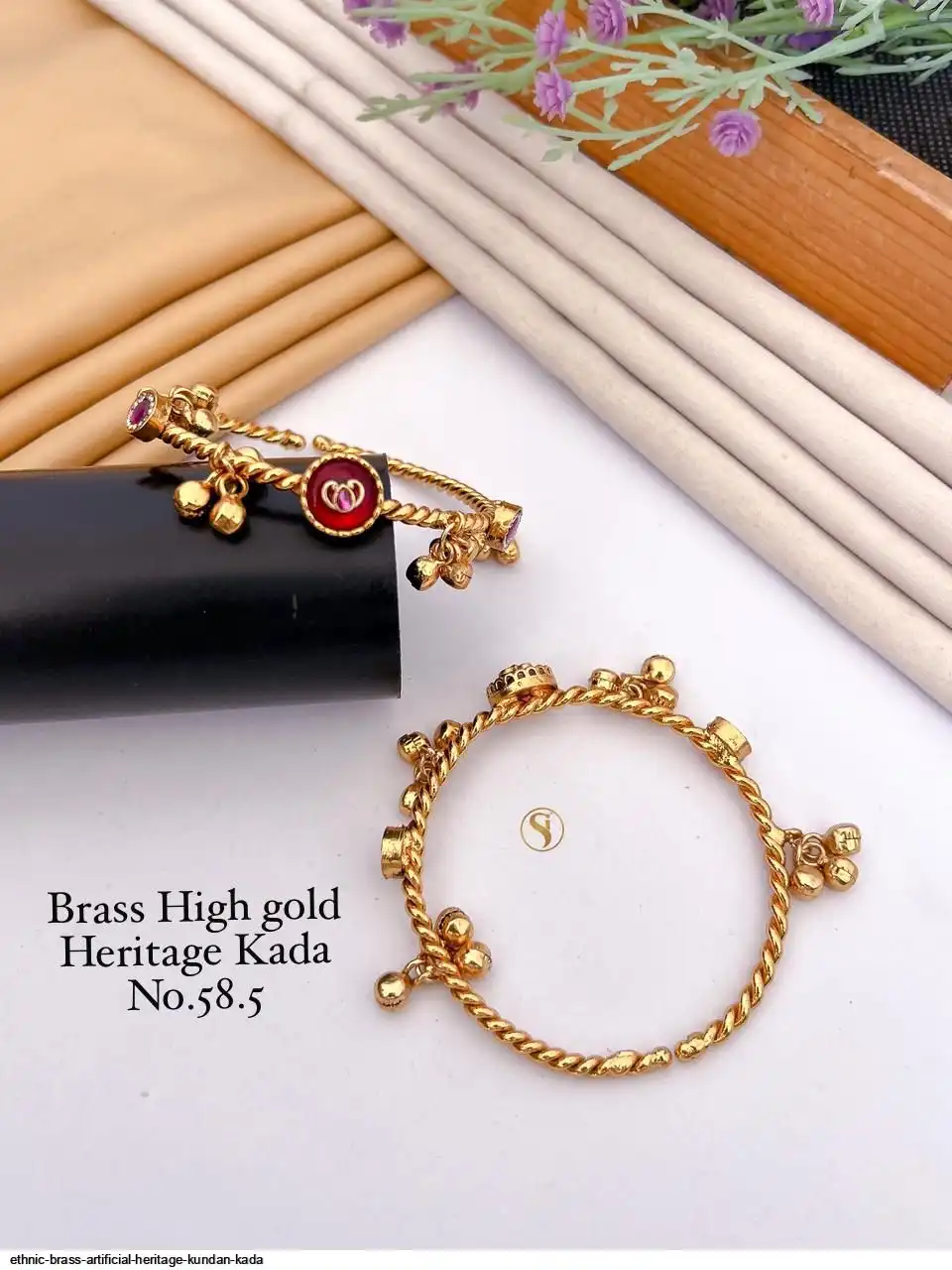 ETHNIC BRASS ARTIFICIAL HERITAGE KUNDAN KADA D