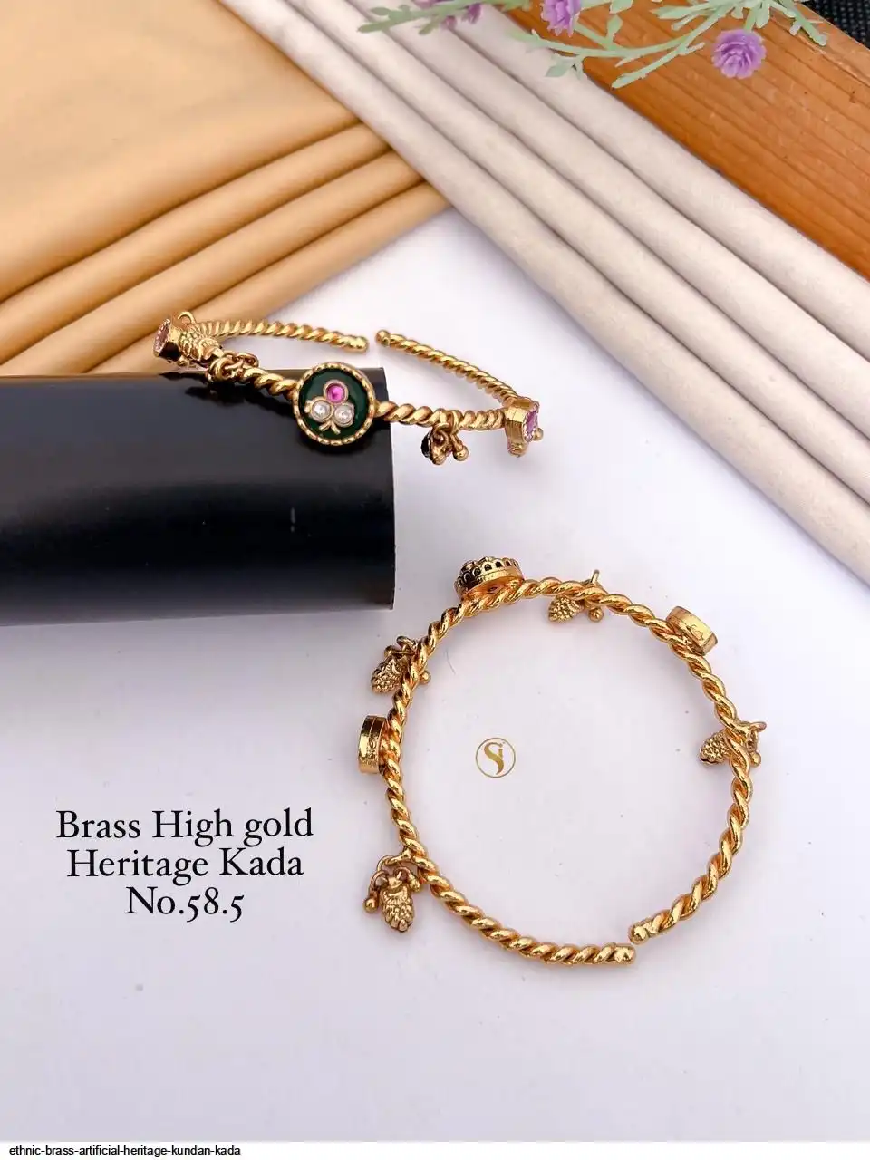 ETHNIC BRASS ARTIFICIAL HERITAGE KUNDAN KADA M