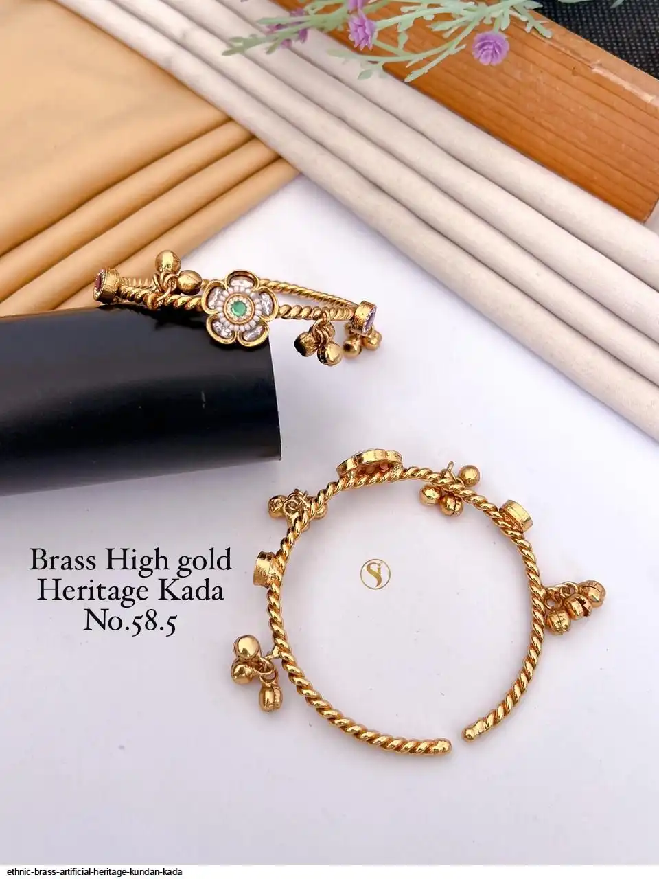 ETHNIC BRASS ARTIFICIAL HERITAGE KUNDAN KADA L