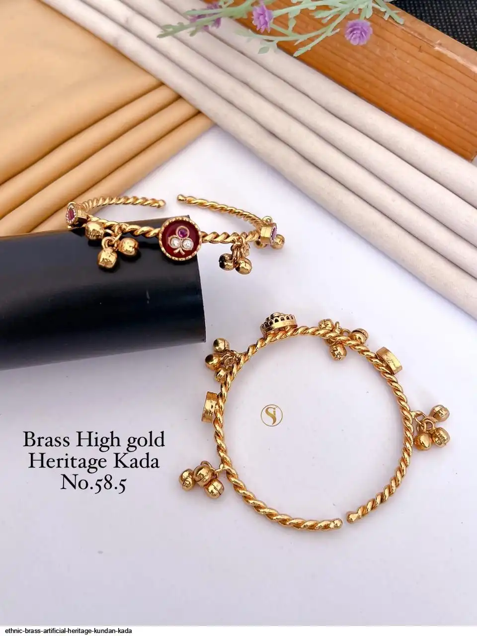 ETHNIC BRASS ARTIFICIAL HERITAGE KUNDAN KADA E