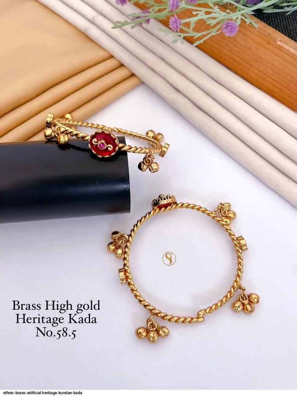 ETHNIC BRASS ARTIFICIAL HERITAGE KUNDAN KADA B