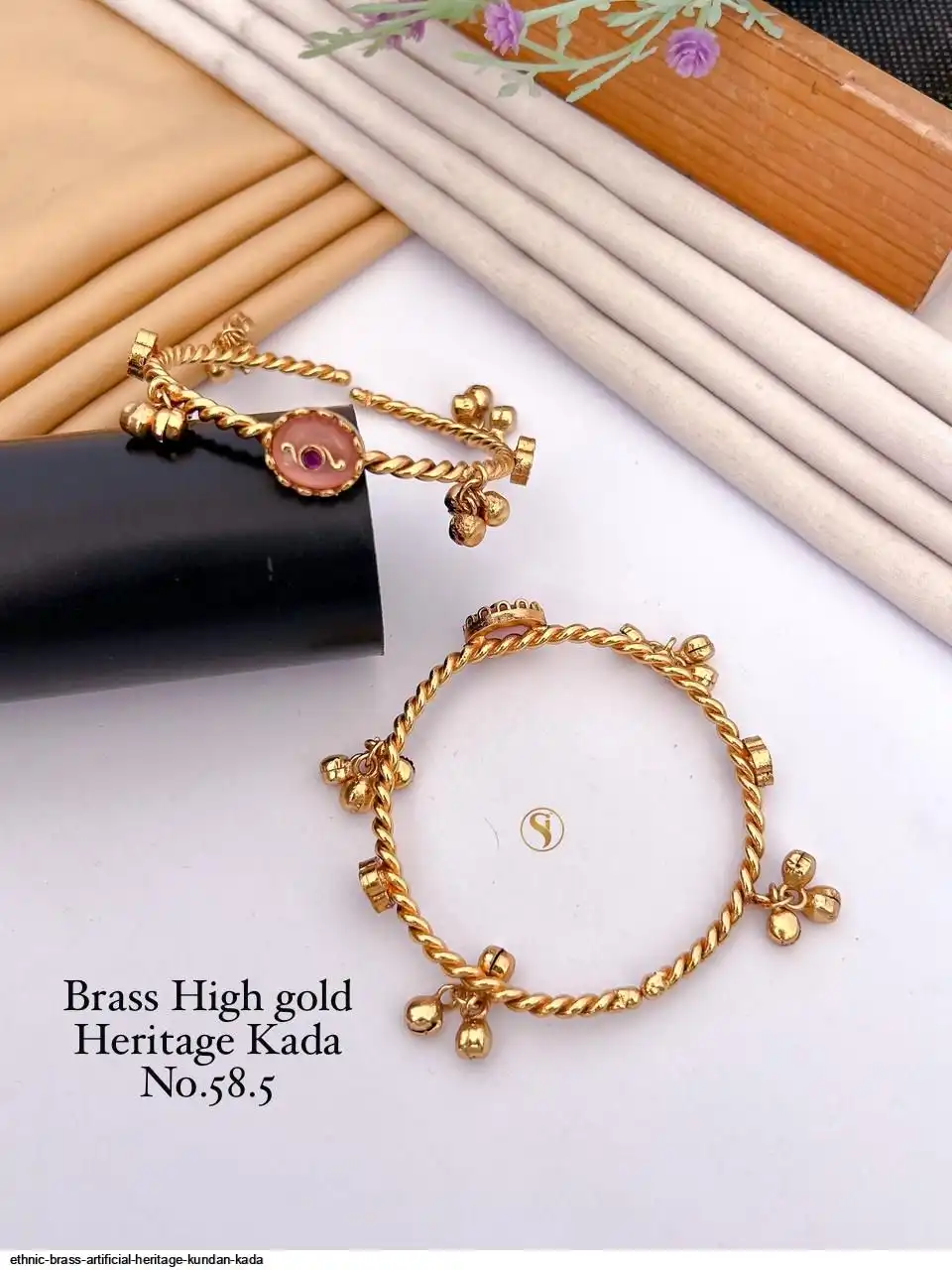 ETHNIC BRASS ARTIFICIAL HERITAGE KUNDAN KADA K
