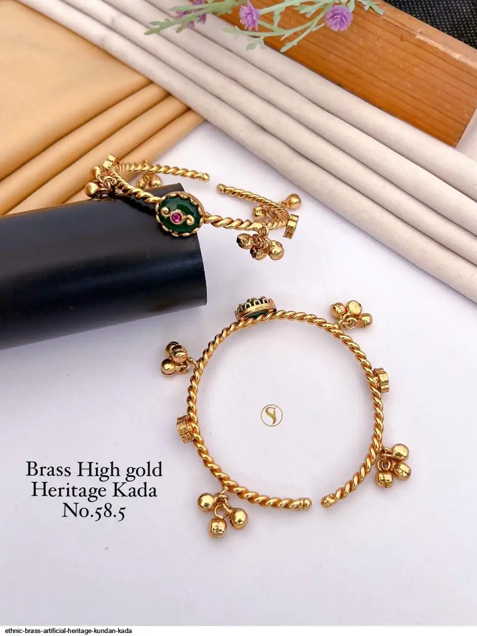 ETHNIC BRASS ARTIFICIAL HERITAGE KUNDAN KADA J