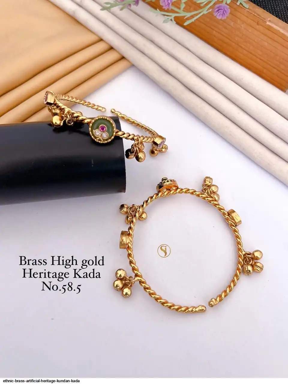 ETHNIC BRASS ARTIFICIAL HERITAGE KUNDAN KADA I